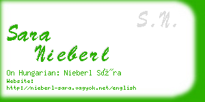 sara nieberl business card